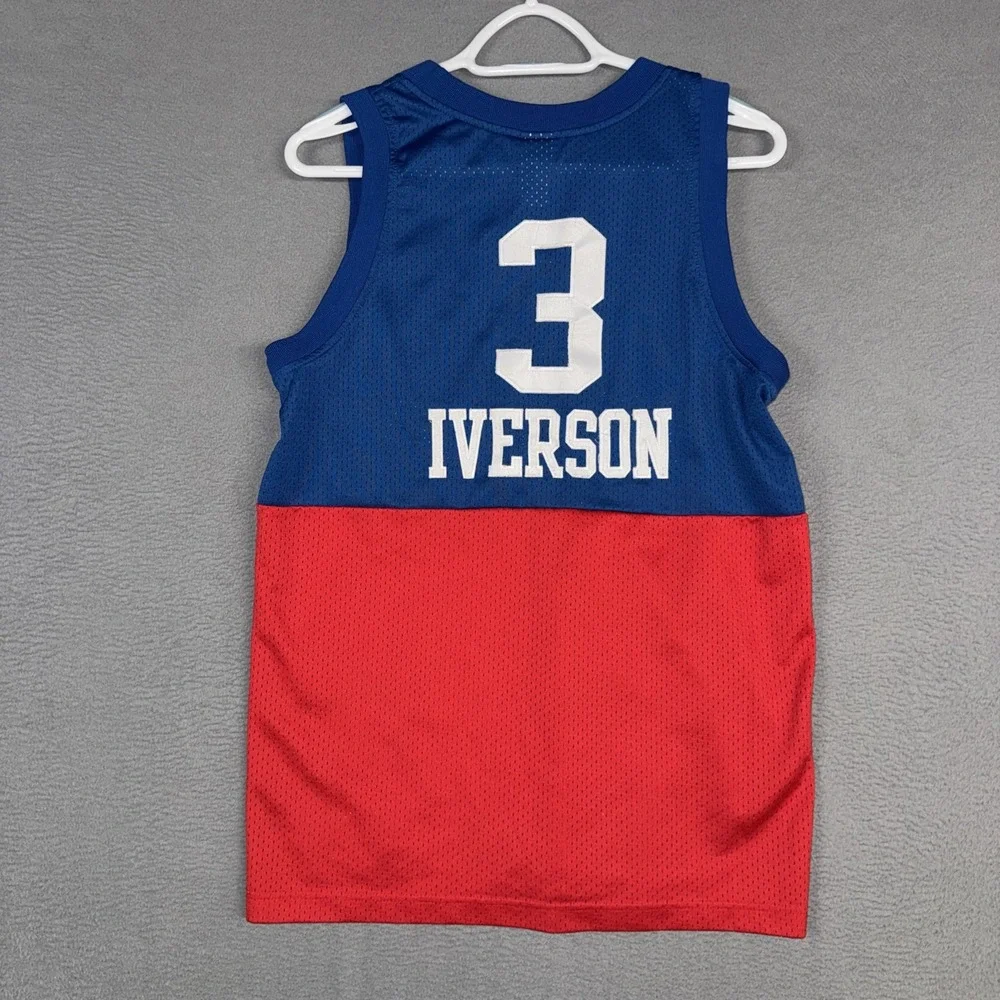Nike Philadelphia 76ers Allen Iverson Jersey Blue Red Youth Large Team Sports